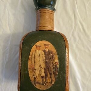 Vintage Green and Brown Decorative Bottle
